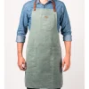 Alaskan Maker N°325 schort met nek- en middelband katoen Green
