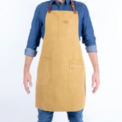 Alaskan Maker N°325 schort met nek- en middelband katoen Mus