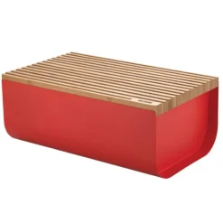 Alessi BG03 R Mattina broodtrommel met snijplank 34 x 21 cm staal rood