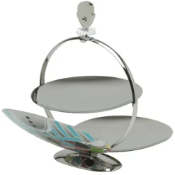Alessi Fatman opvouwbare etagère rond 23,3 cm rvs glans
