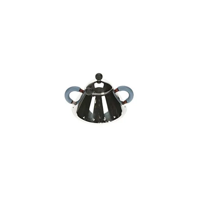 Alessi Michael Graves suikerpot met lepel 200 ml rvs blauw