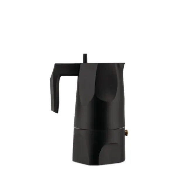 Alessi Ossidiana mokapot 3-kops aluminium glans