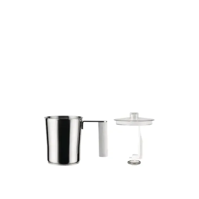 Alessi Plissé elektrische melkopschuimer 350 ml rvs wit