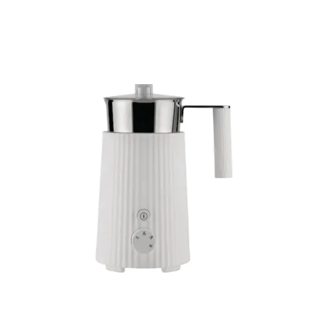 Alessi Plissé elektrische melkopschuimer 350 ml rvs wit