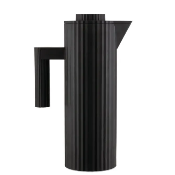 Alessi Plissé thermosfles 1 liter kunststof zwart