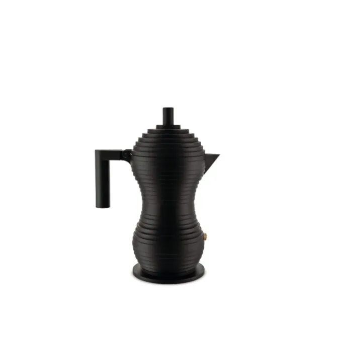 Alessi Pulcina percolator 1-kops aluminium volledig zwart