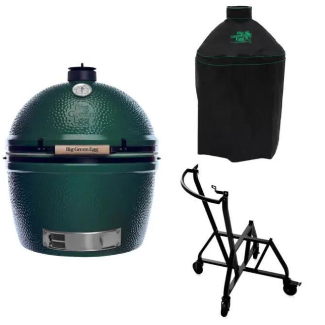 Big Green Egg Extra Extra Large ø 74,3 cm keramiek groen met IntEGGrated Nest, Handler en hoes
