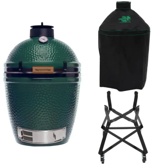 Big Green Egg Medium barbecue ø 38 cm keramiek groen met onderstel en hoes