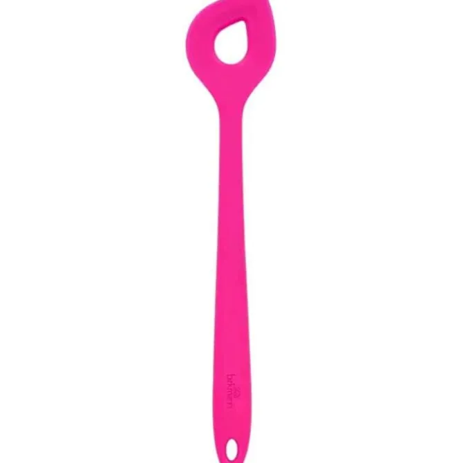 Birkmann roerlepel met gat 29,5 cm silicone knalroze