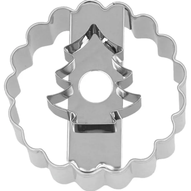 Birkmann uitsteekvorm Linzer kerstboom 5 cm rvs