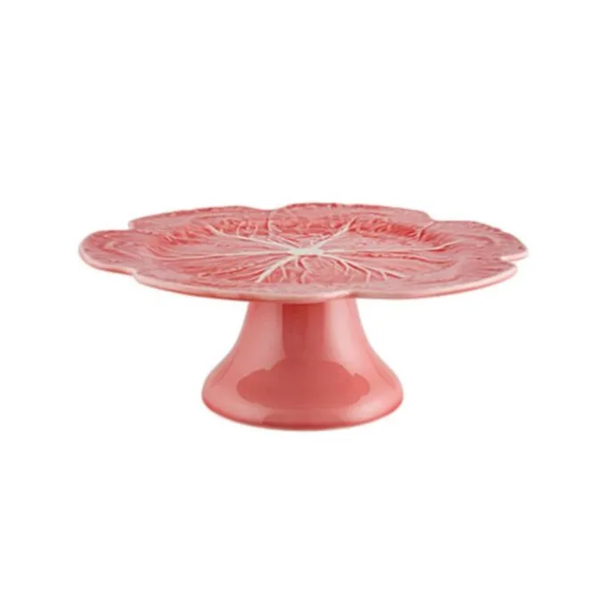 Bordallo Cabbage taartplateau ø 31 cm aardewerk roze