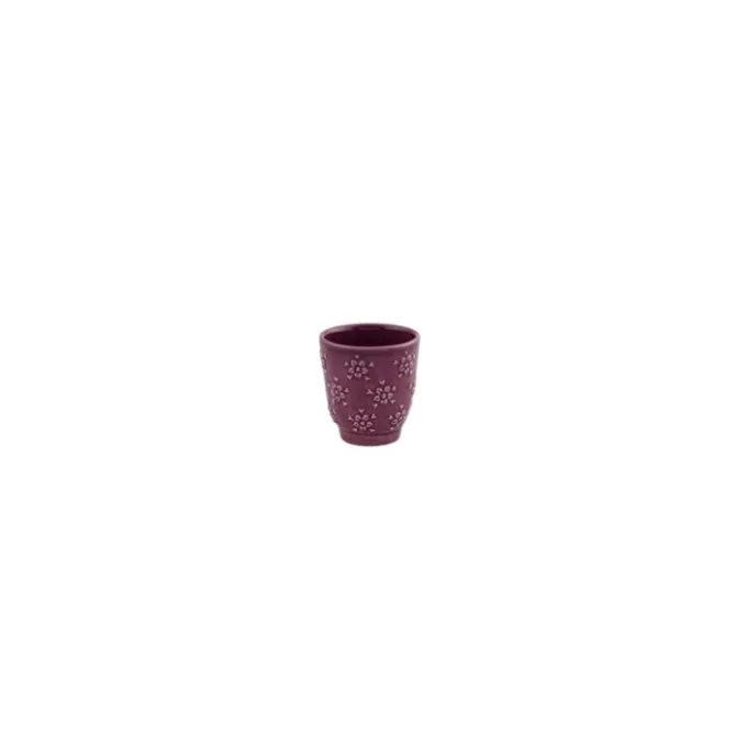 Bordallo Flora beker 100 ml aardewerk paars