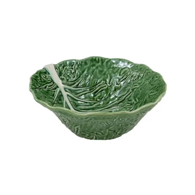 Bordallo koolblad diepe saladeschaal ø 29 cm aardewerk groen