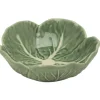 Bordallo koolblad kom ø 12 cm aardewerk groen