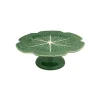 Bordallo koolblad taartplateau ø 31 cm aardewerk groen