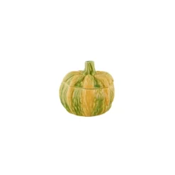 Bordallo pompoen pot met deksel 750 ml aardwerk geel/groen