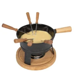 Boska Pro L kaasfondueset 1,8 liter gietijzer/hout zwart