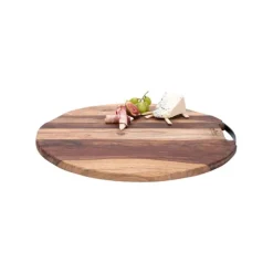 Bowls and Dishes Pure Rose Wood serveerplank ø 45 cm met 1 metalen handvat