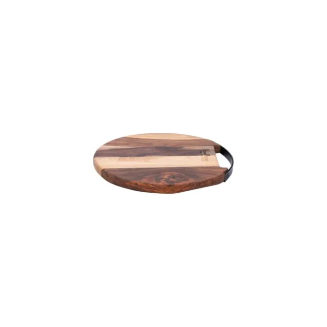 Bowls and Dishes Pure Rose Wood serveerplank ø 25 cm met 1 metalen handvat