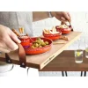 Bowls and Dishes Puur Hout serveertray met lederen handgrepen 59 x 19,5 cm beukenhout