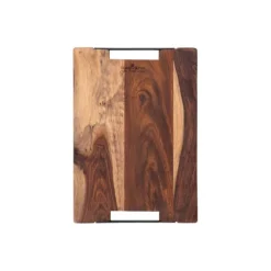 Bowls and Dishes Rose Wood serveerplank met metalen handvatten 35 x 25 cm