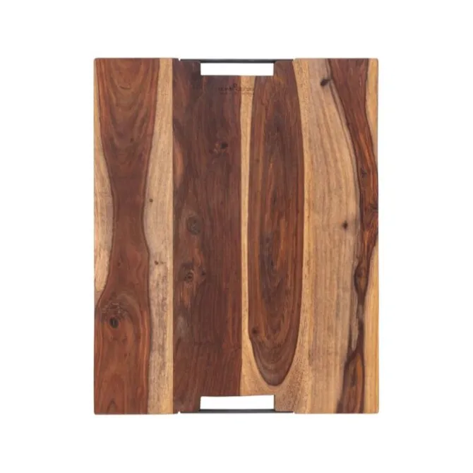 Bowls and Dishes Rose Wood serveerplank met metalen handvatten 50 x 40 cm