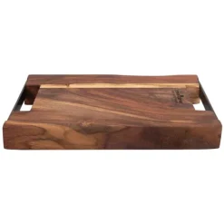 Bowls and Dishes Rose Wood serveerplank met metalen handvatten 30 x 20 cm