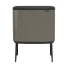 Brabantia Bo touch afvalemmer 11 + 23 liter Platinum