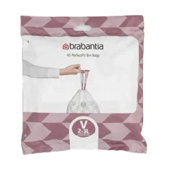 Brabantia PerfectFit V afvalzakken met trekband 2 tot 3 liter 40 stuks