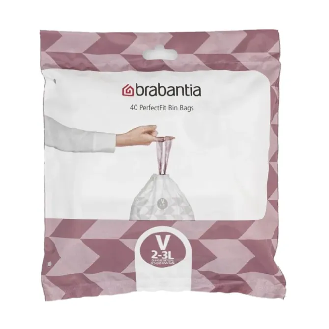 Brabantia PerfectFit V afvalzakken met trekband 2 tot 3 liter 40 stuks
