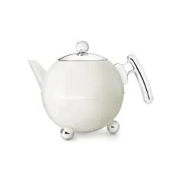Bredemeijer Duet Bella theepot 1,2 liter rvs wit