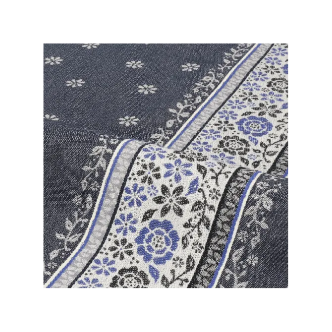 Bunzlau Castle Belle Fleur theedoek 65 x 65 cm katoen donkerblauw