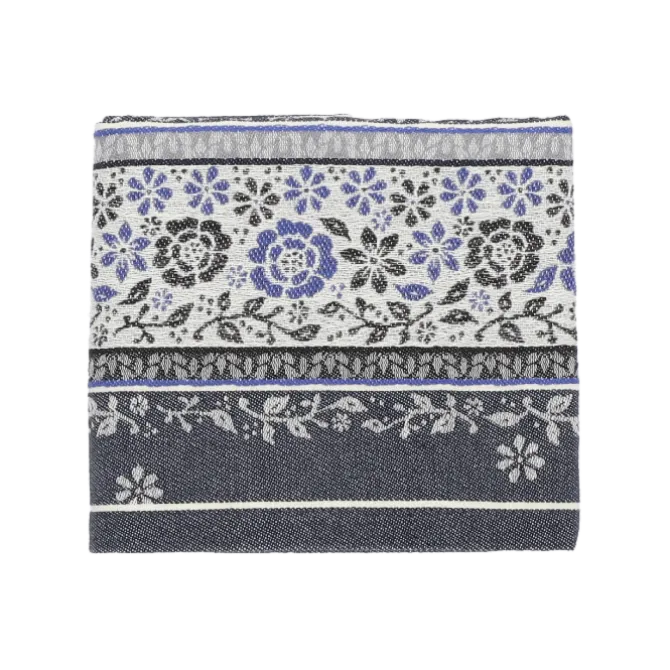 Bunzlau Castle Belle Fleur theedoek 65 x 65 cm katoen donkerblauw