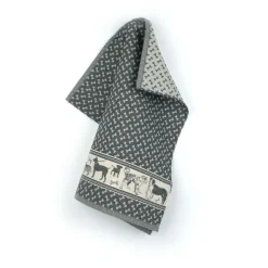 Bunzlau Castle Dogs handdoek 53 x 60 cm katoen zwart