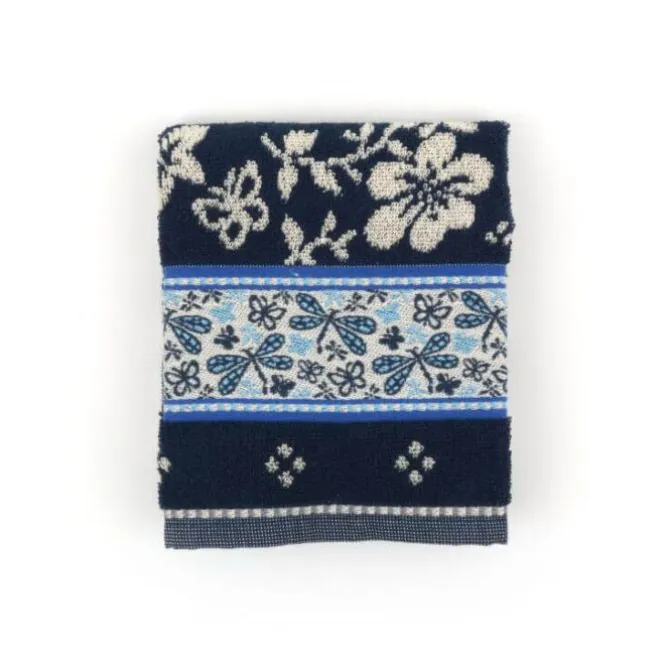 Bunzlau Castle Dragonfly handdoek 53 x 60 cm katoen donkerblauw