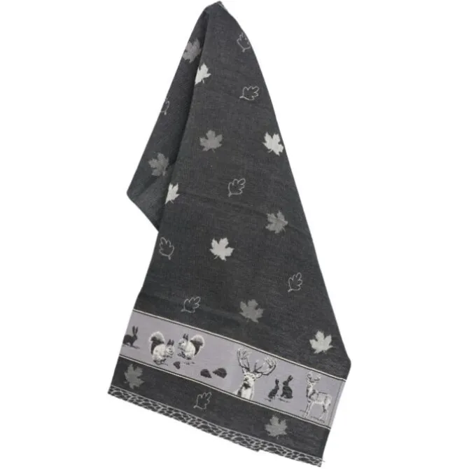 Bunzlau Castle Forest Animals theedoek 65 x 65 cm katoen Black