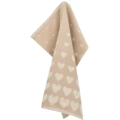 Bunzlau Castle Hearts handdoek 53 x 60 cm katoen beige