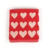 Bunzlau Castle Hearts handdoek 53 x 60 cm katoen rood