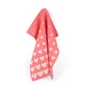 Bunzlau Castle Hearts theedoek 65 x 65 cm katoen rood