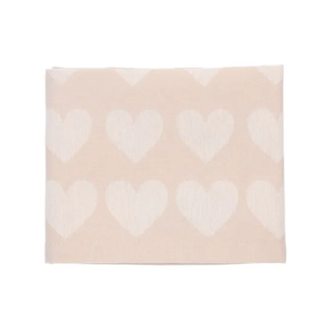 Bunzlau Castle Hearts theedoek 65 x 65 cm katoen beige