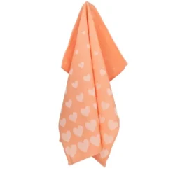 Bunzlau Castle Hearts theedoek 65 x 65 cm katoen oranje