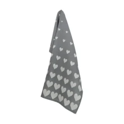 Bunzlau Castle Hearts theedoek 65 x 65 cm katoen Antraciet