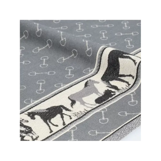 Bunzlau Castle Horse Anthracite theedoek 65 x 65 cm