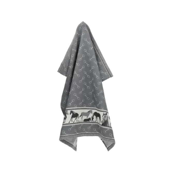 Bunzlau Castle Horse Anthracite theedoek 65 x 65 cm
