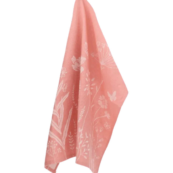 Bunzlau Castle Wild Flower Pink theedoek 65 x 65 cm