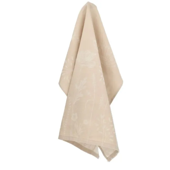 Bunzlau Castle Wild Flowers theedoek 65 x 65 cm katoen beige