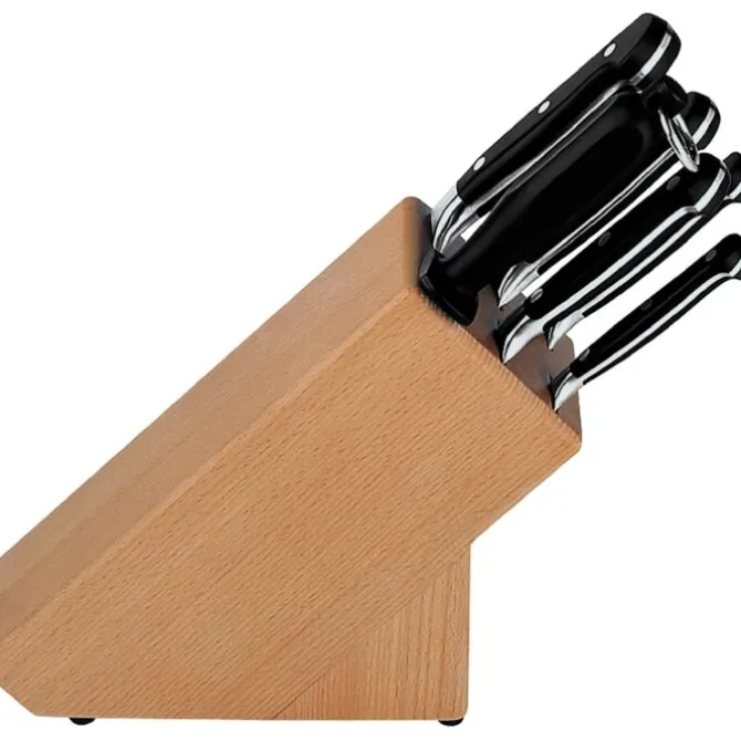 Burgvogel Comfort messenset met messenblok beukenhout 7-delig