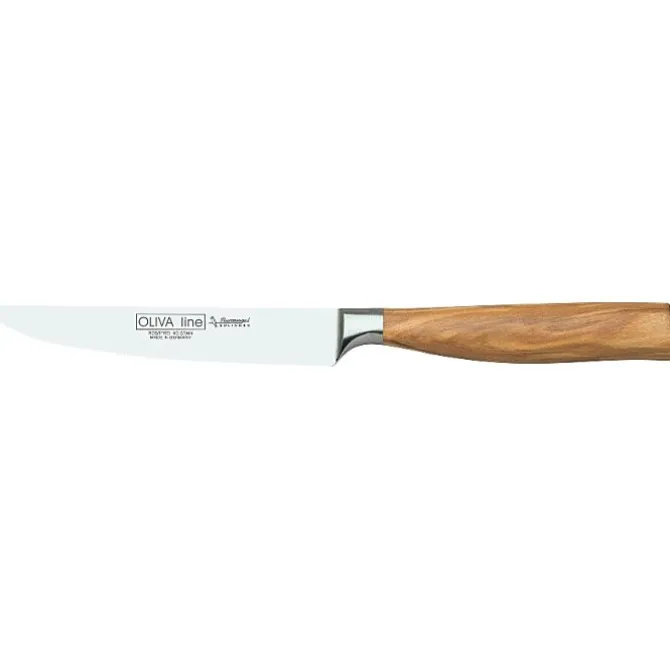 Burgvogel Oliva steakmes glad 12 cm olijfhout