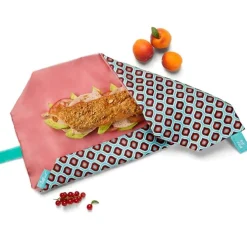 by Roll'eat Boc'n'Roll Vintage herbruikbaar boterhamzakje 54 x 32 cm polyester Drop