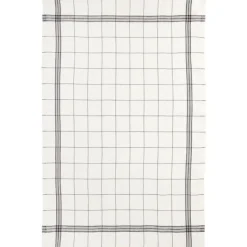 Charvet BISTROT theedoek  51 x 80 cm linnen geblokt Guimauve